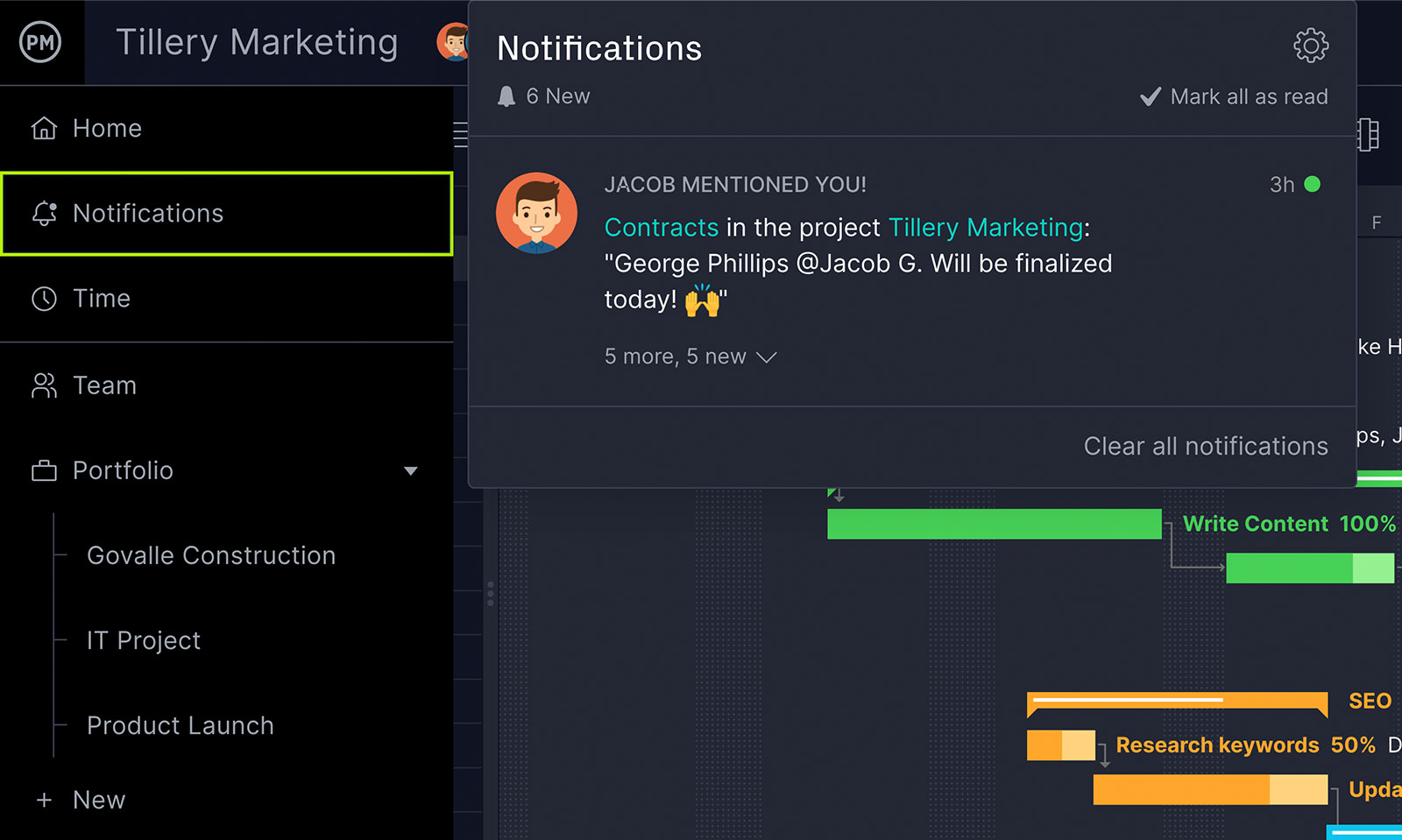 ProjectManager is a cloud project management software with real-time notifications